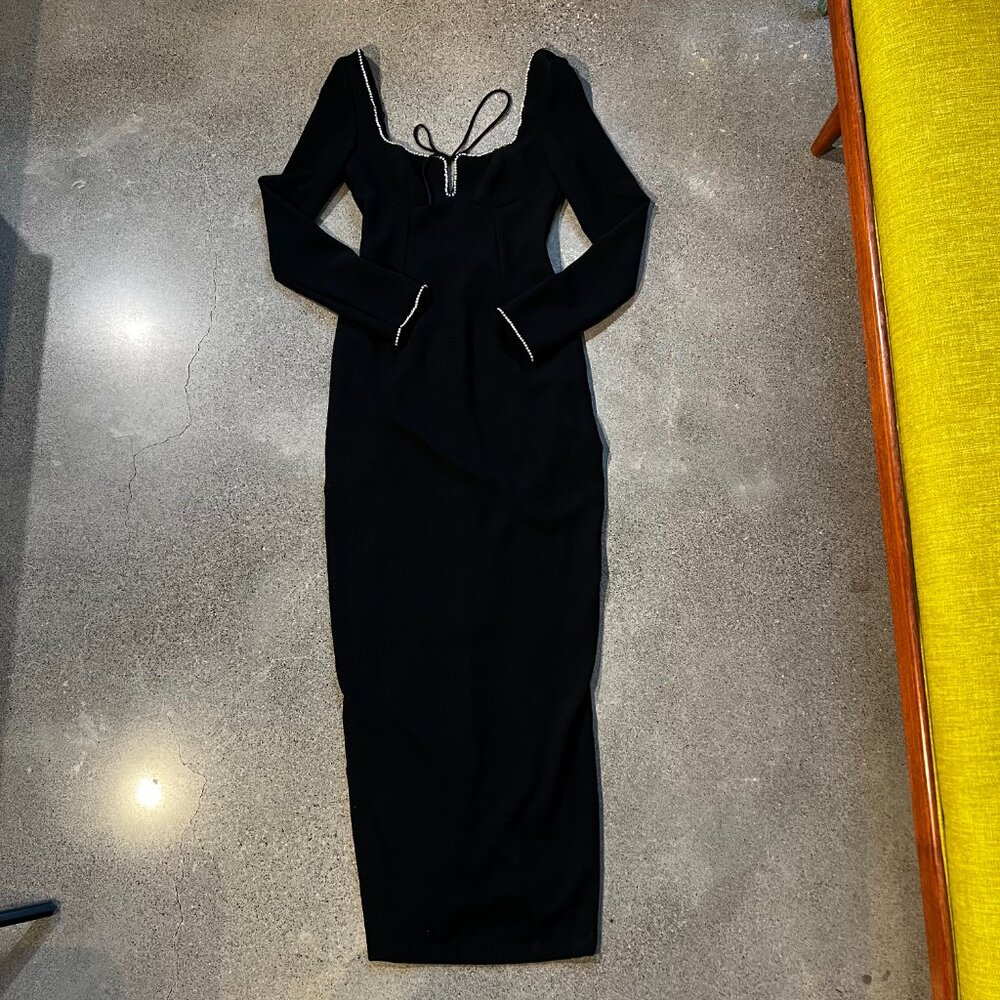 House of CB ROSA Black Crystal Embellished Maxi Dress SMALL - Picture 10 of 10